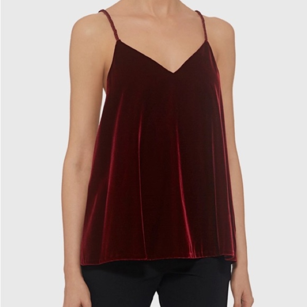 Derek Lam Burgundy Sleeveless Velvet Top